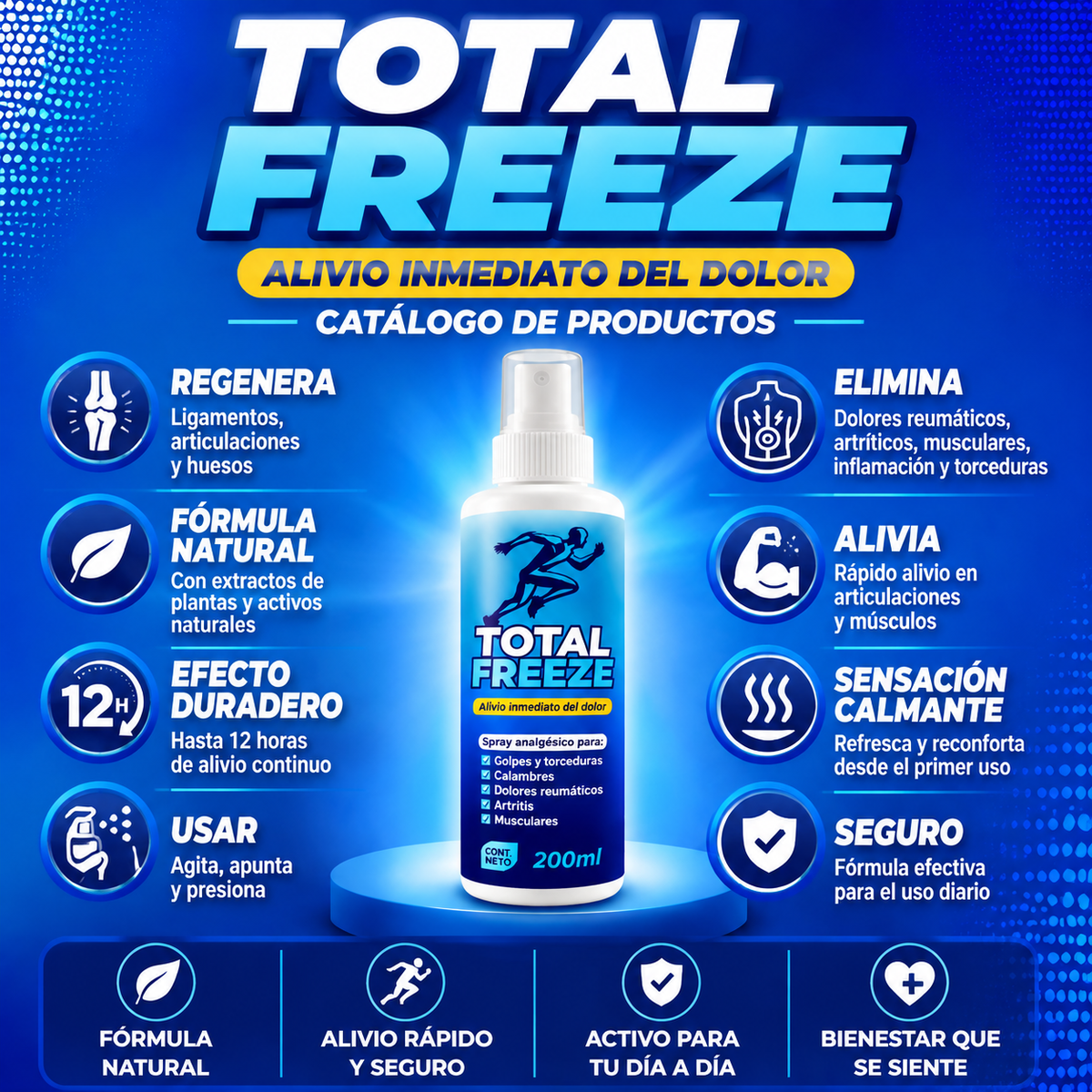 🥇 Total Freeze Active™ | Spray de Alivio Muscular y Articular